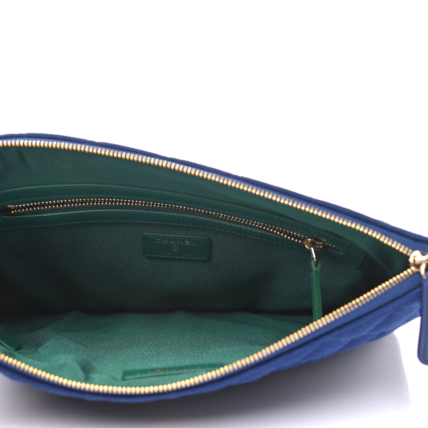 Jersey Quilted Medium Cosmetic Case Blue