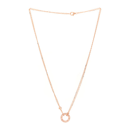 Cartier 18K Pink Gold 2 Diamond LOVE Necklace 3 of 4
