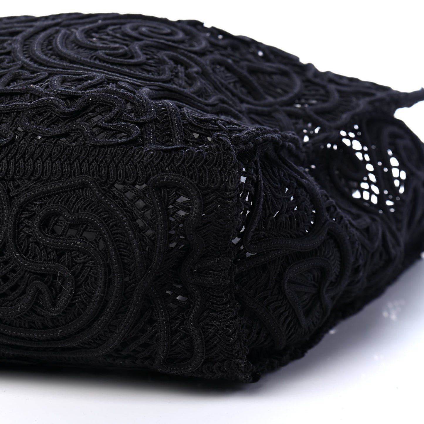 Cordonetto Lace Large Beatrice Tote Black