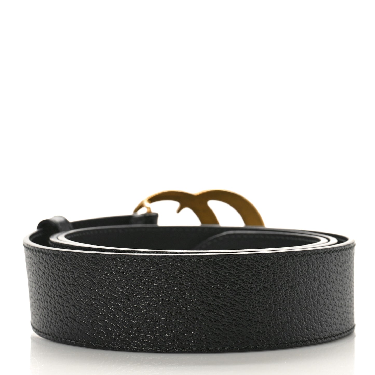 Textured Dollar Calfskin Double G 40mm Belt 105 42 Black