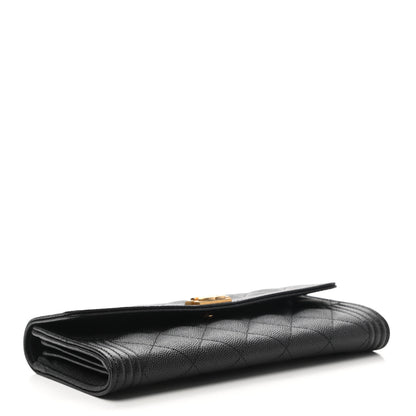 Chanel Caviar Quilted Large Boy Gusset Flap Wallet Black 4 of 8