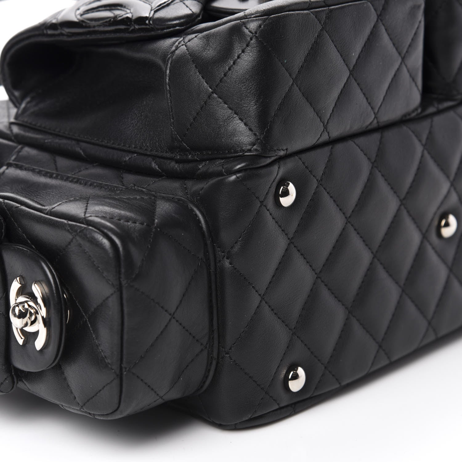 Chanel Calfskin Quilted Small Cambon Multipocket Reporter Black 6 of 10