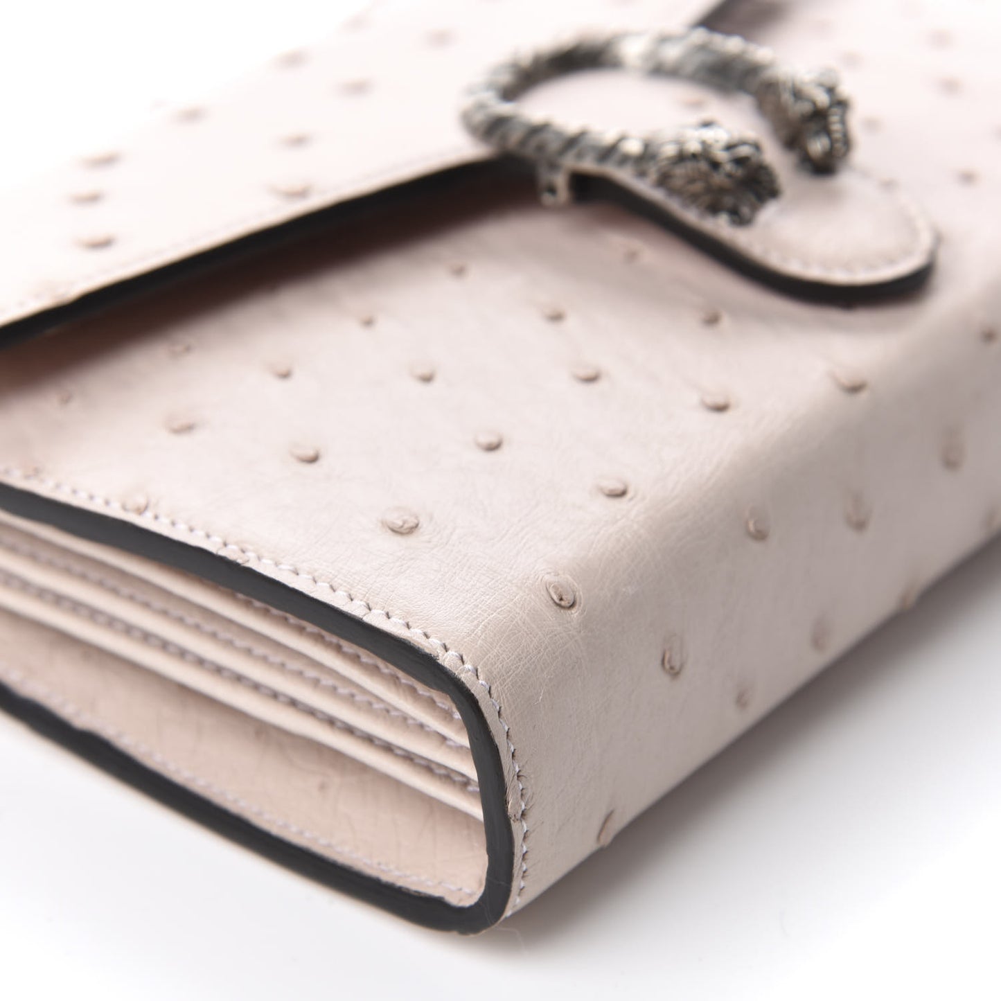 Ostrich Mini Dionysus Chain Wallet Pink