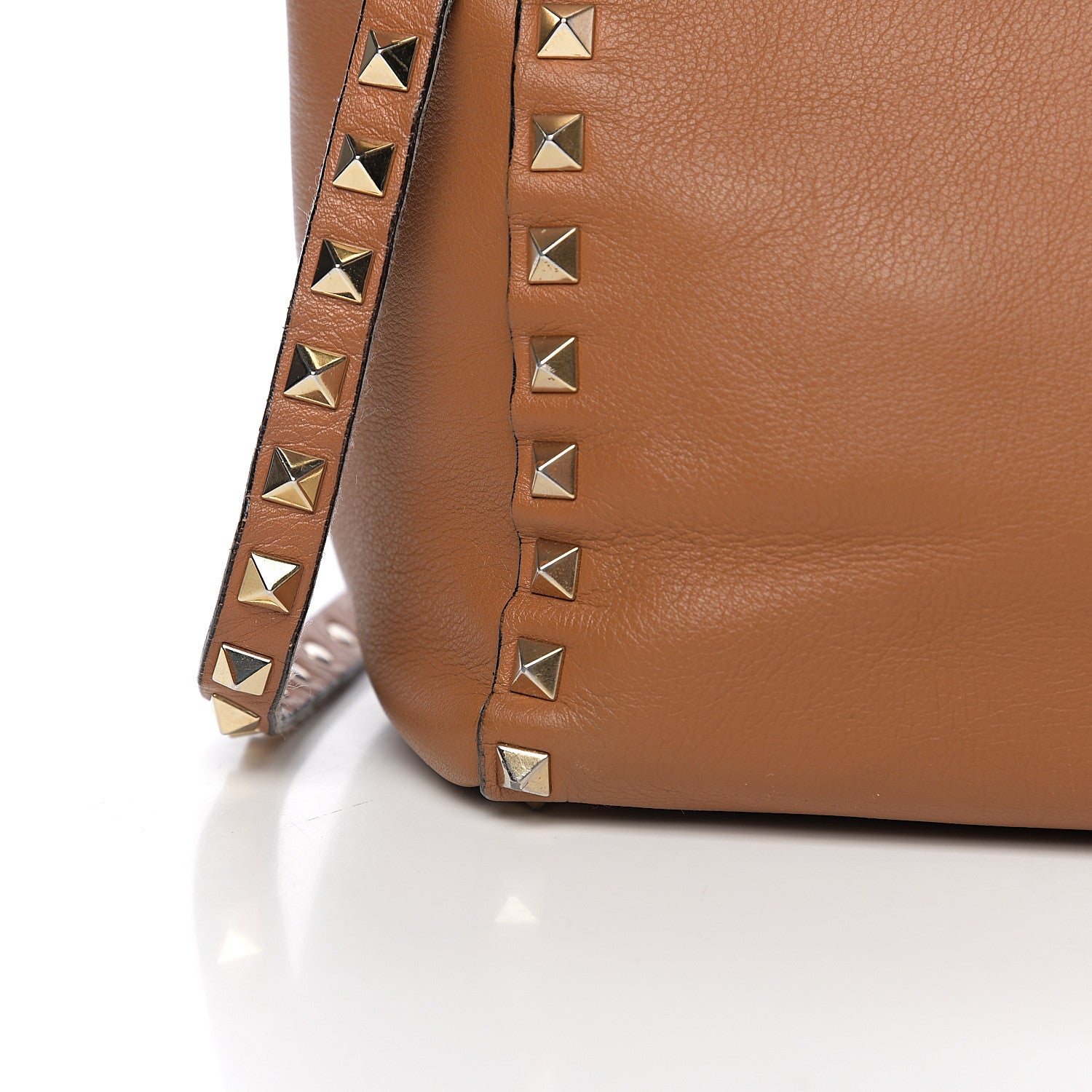 Valentino Garavani Calfskin Rockstud Double Handle Tote Light Cuir 9 of 13