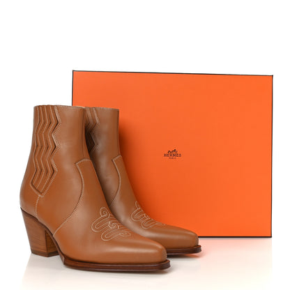 Hermes Calfskin Womens Vegas Ankle Boot 38 Naturel 8 of 8