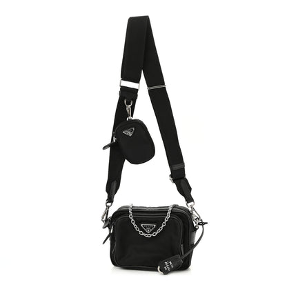 Prada Tessuto Nylon Saffiano Re-Edition 2005 Camera Shoulder Bag Black 1 of 8