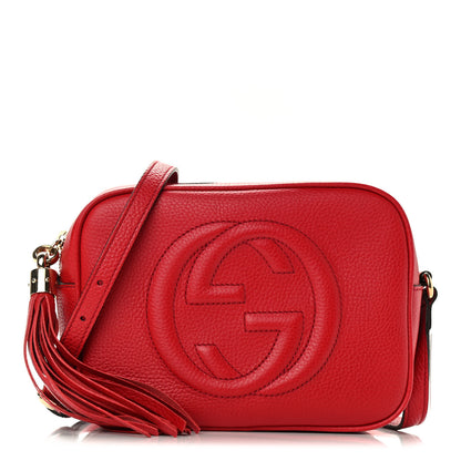 Gucci Pebbled Calfskin Small Soho Disco Bag Vibrant Red 1 of 8