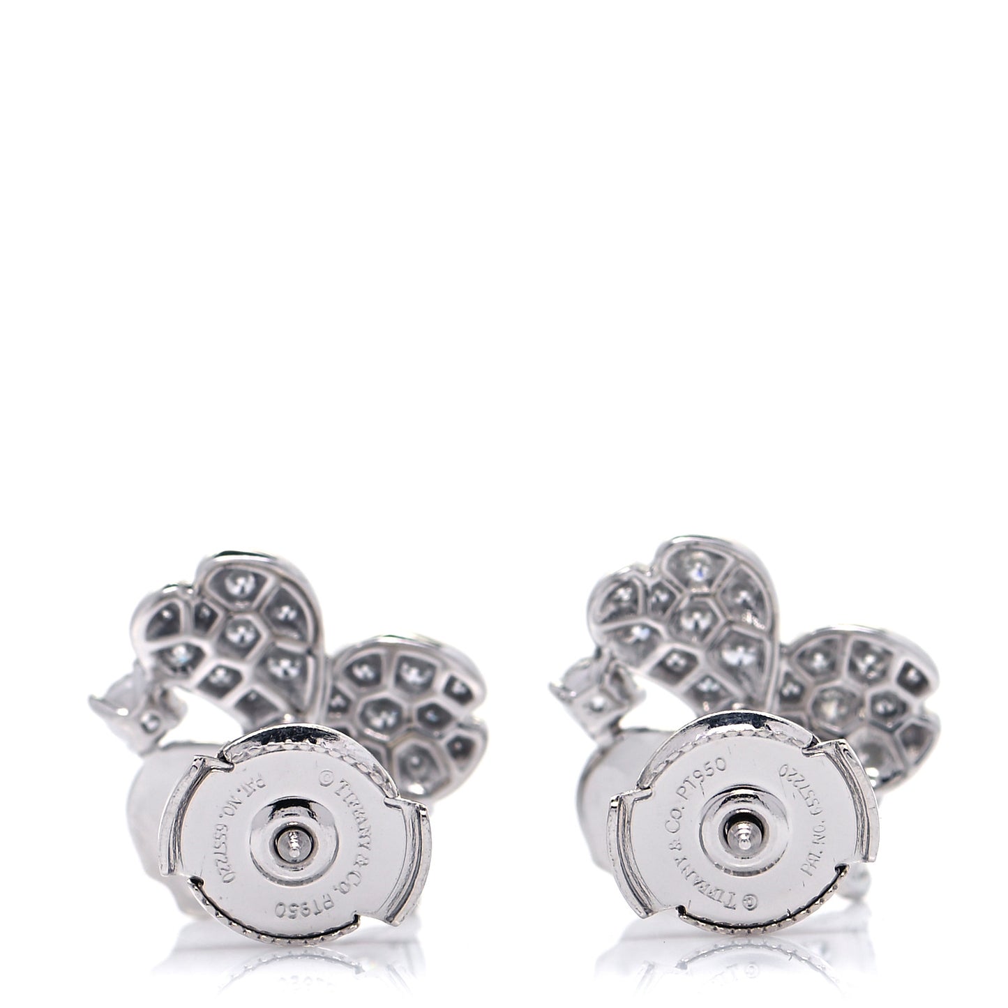 Platinum Diamond Paper Flowers Cluster Earrings