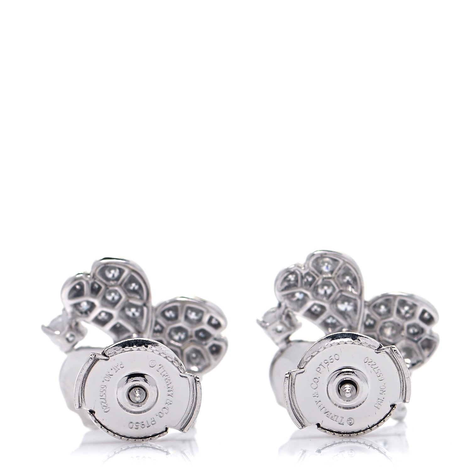 Tiffany Platinum Diamond Paper Flowers Cluster Earrings 3 of 5