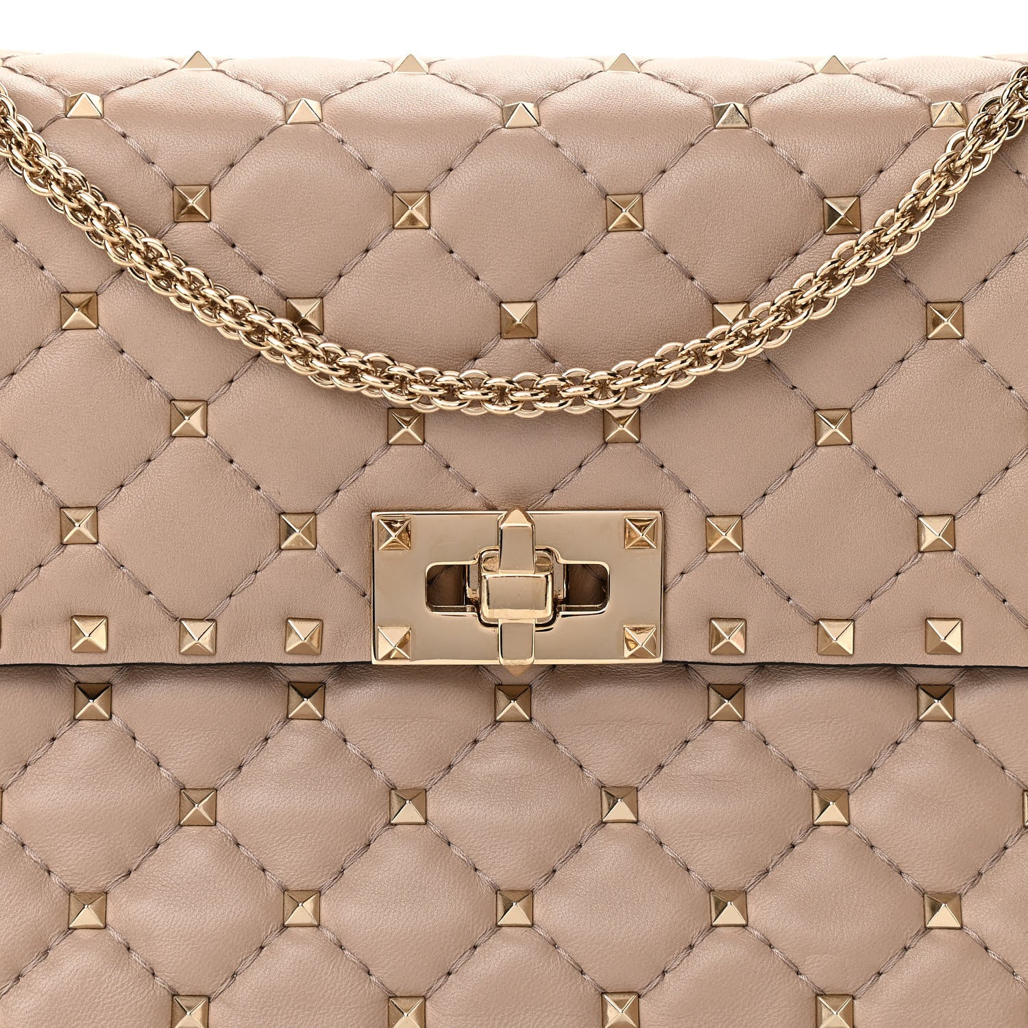 Valentino Garavani Lambskin Medium Rockstud Spike Shoulder Bag Poudre 7 of 9