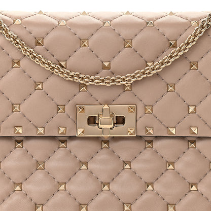 Valentino Garavani Lambskin Medium Rockstud Spike Shoulder Bag Poudre 7 of 9