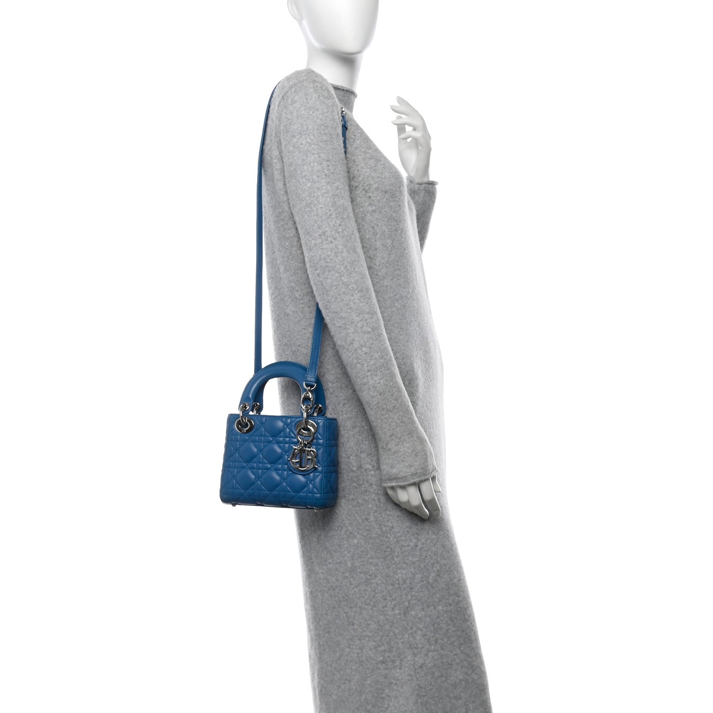 Lambskin Cannage Mini Lady Dior Blue