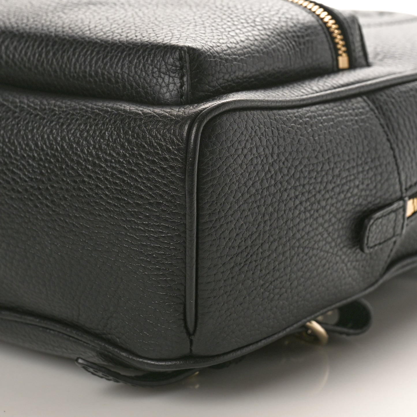 Pebbled Calfskin Soho Chain Backpack Black