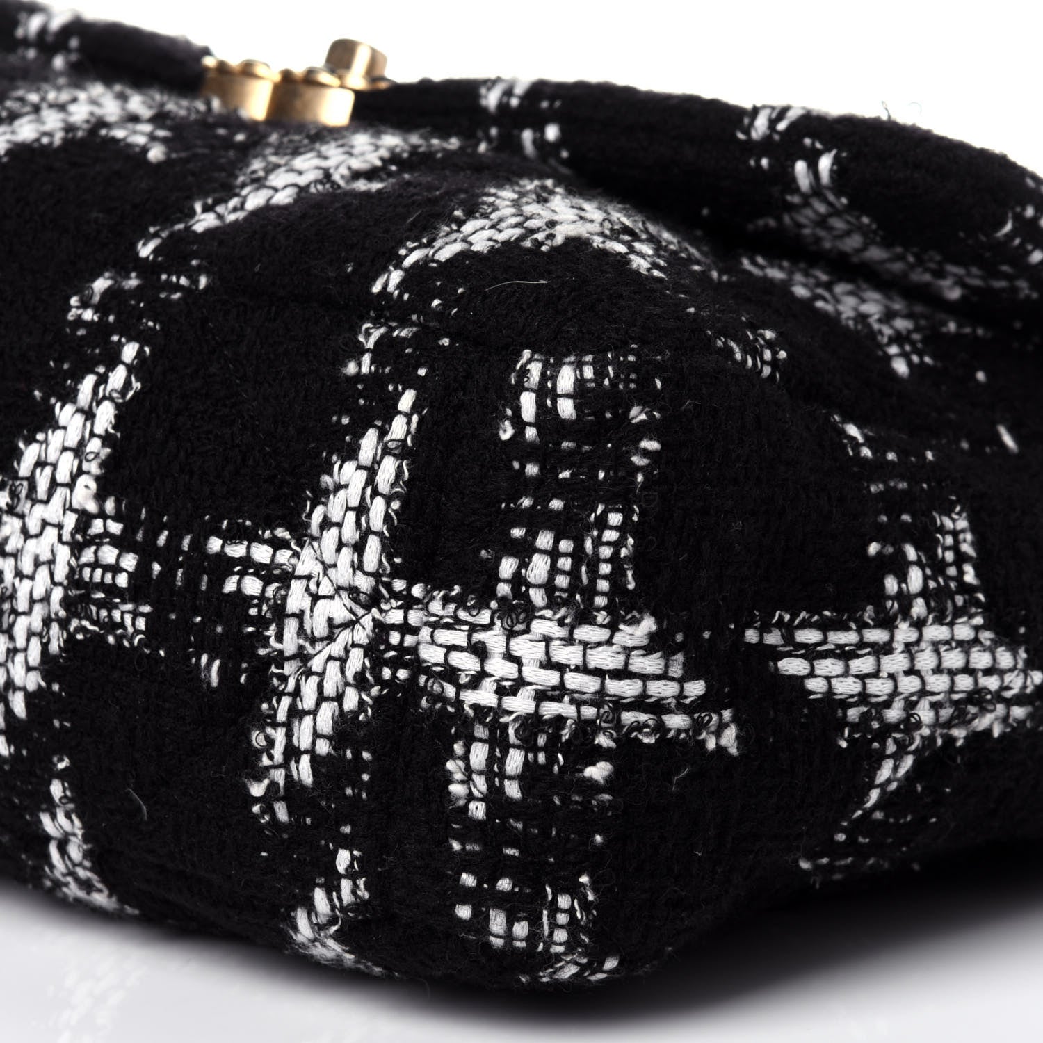 Chanel Tweed Quilted Large Chanel 19 Flap Black White 8 of 11