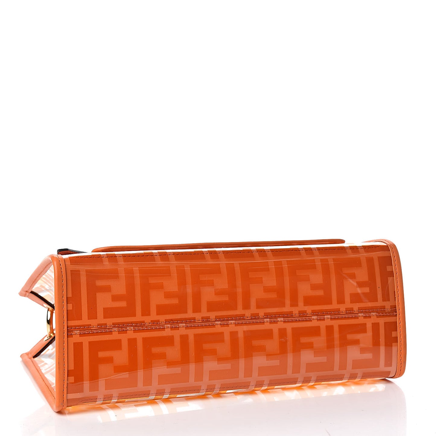 TPU FF Vitello Century Plexiglass Small Runaway Shopper Tote Aranciata