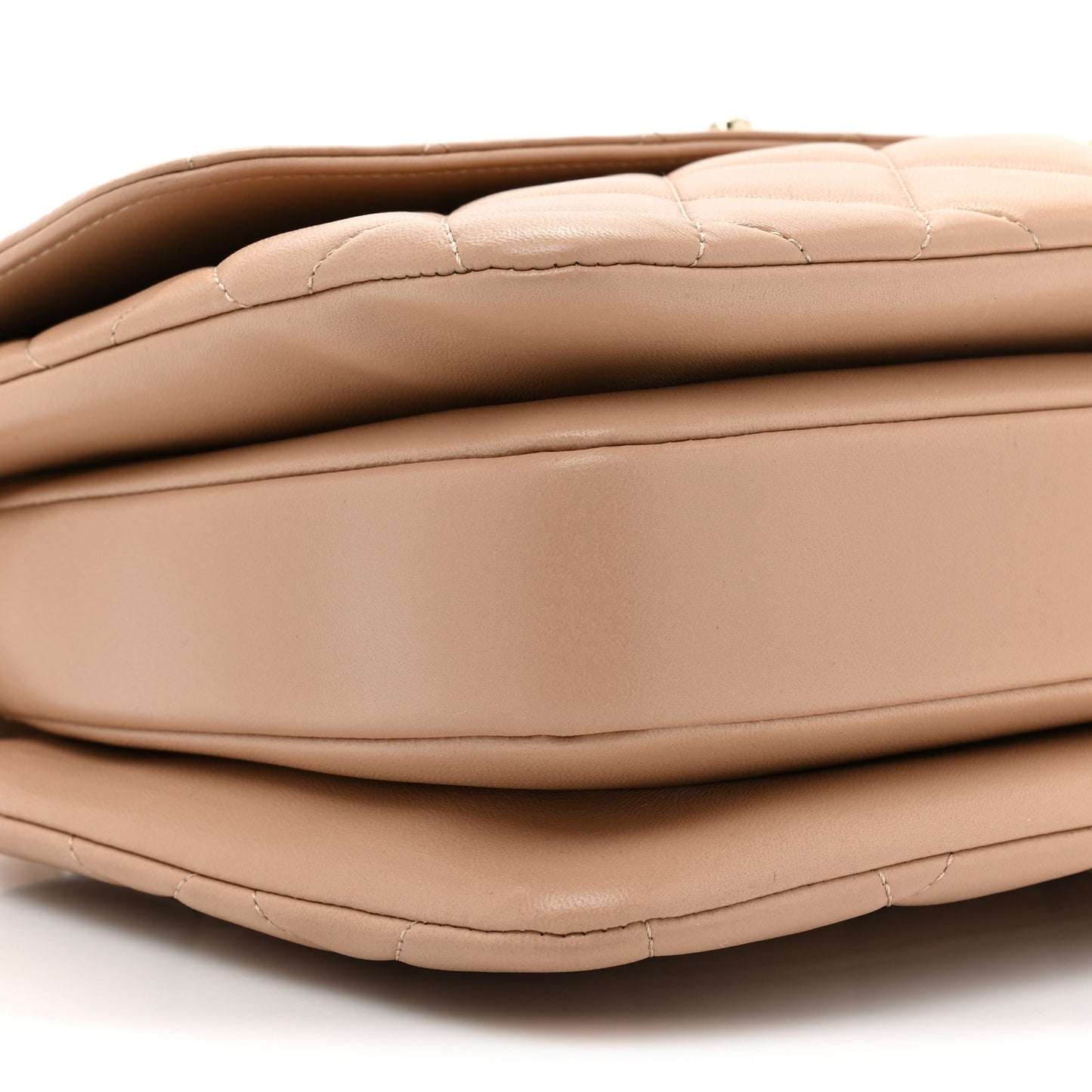 Lambskin Quilted Medium Trendy CC Flap Dual Handle Bag Beige