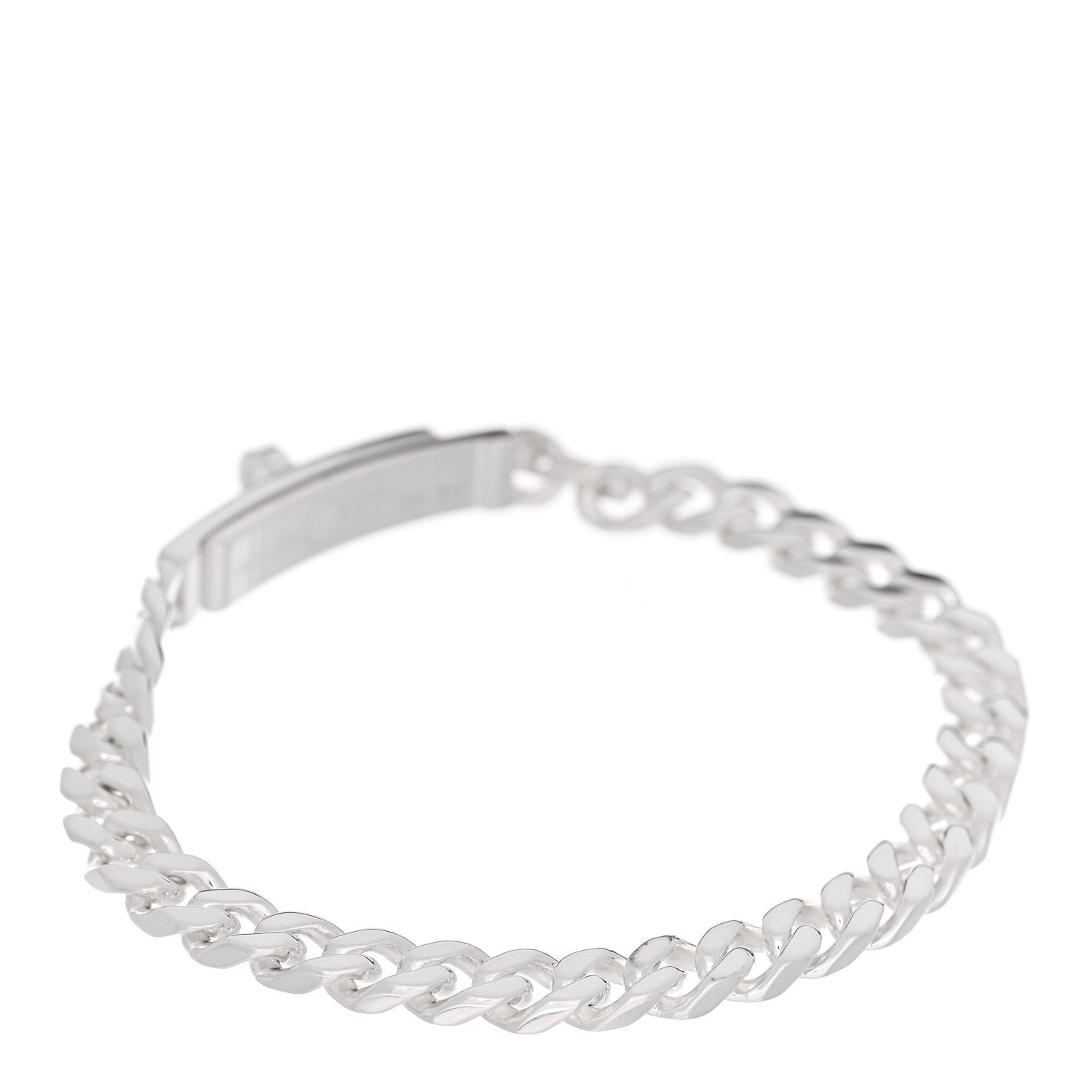 Hermes Sterling Silver TPM Kelly Gourmette Bracelet LG 2 of 4