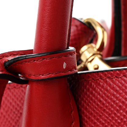 Prada Saffiano Cuir Calfskin Small Monochrome Top Handle Tote Fuoco 13 of 15