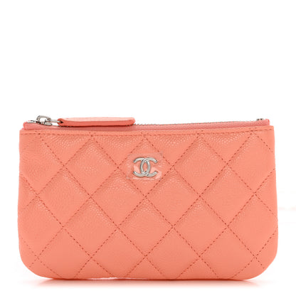 Chanel Caviar Quilted Small Cosmetic Case Coral 1 of 8