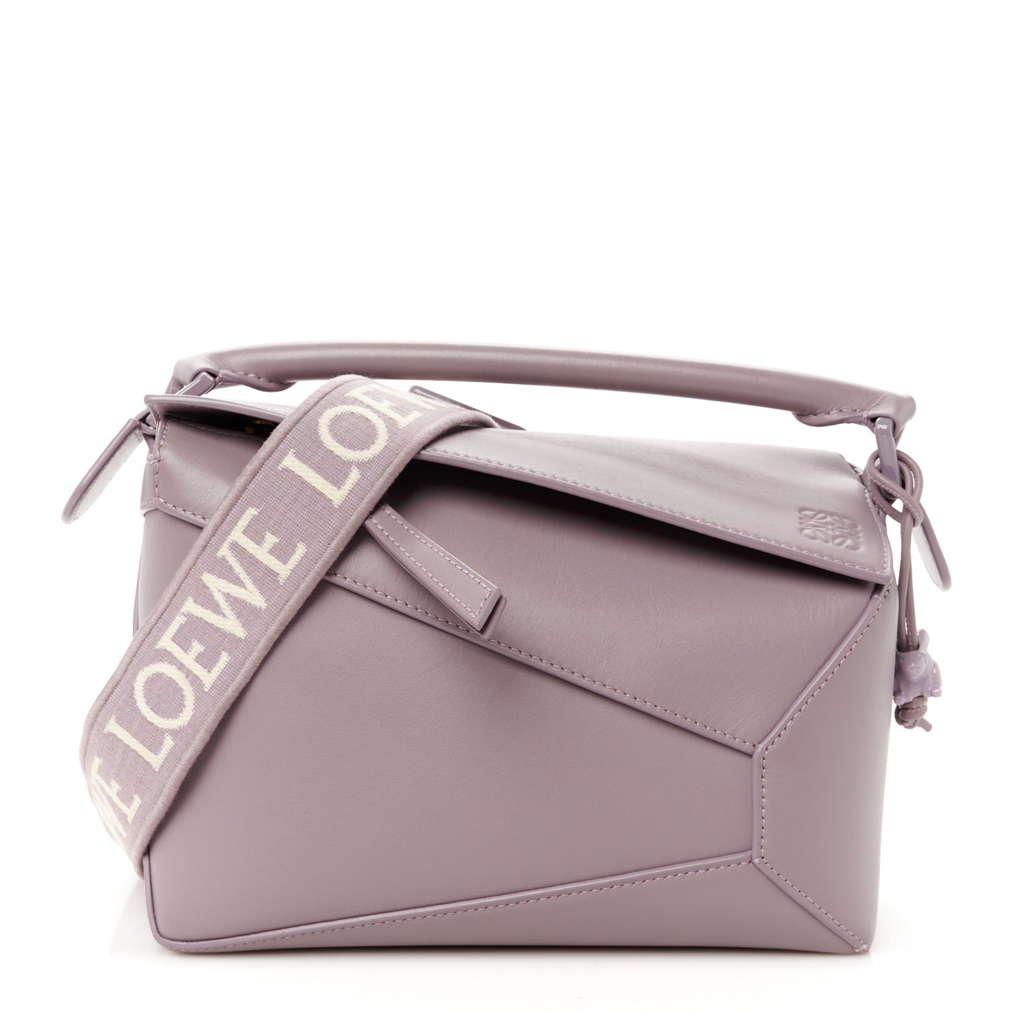 Satin Calfskin Monochrome Small Puzzle Edge Bag Pale Aubergine Glaze