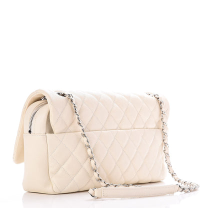Chanel Caviar Quilted Jumbo Easy Flap Dark White 3 of 8
