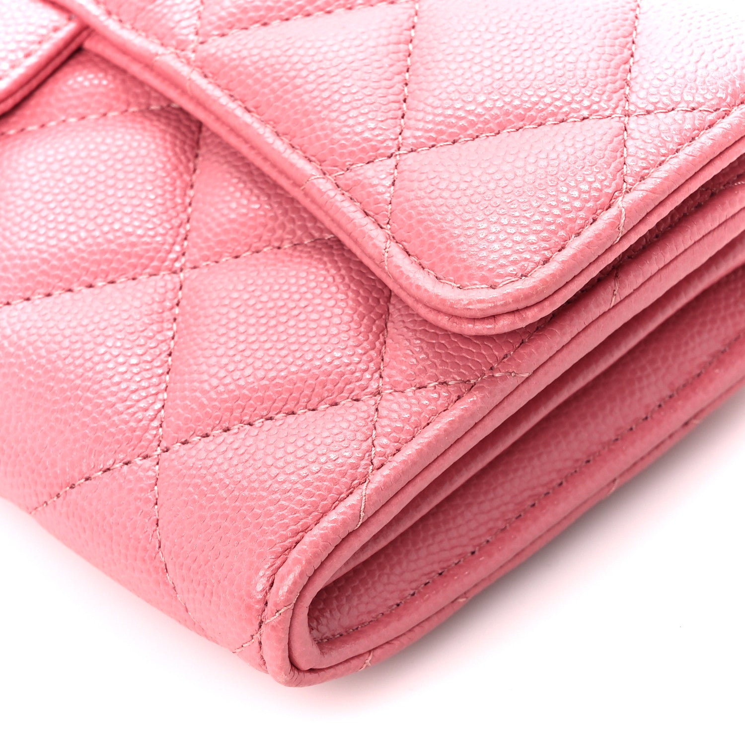 Chanel Caviar Quilted Large Gusset Flap Wallet Pink 11 of 11