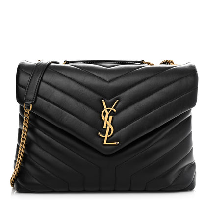 Saint Laurent Calfskin Y Quilted Monogram Medium Loulou Chain Satchel Black 1 of 13