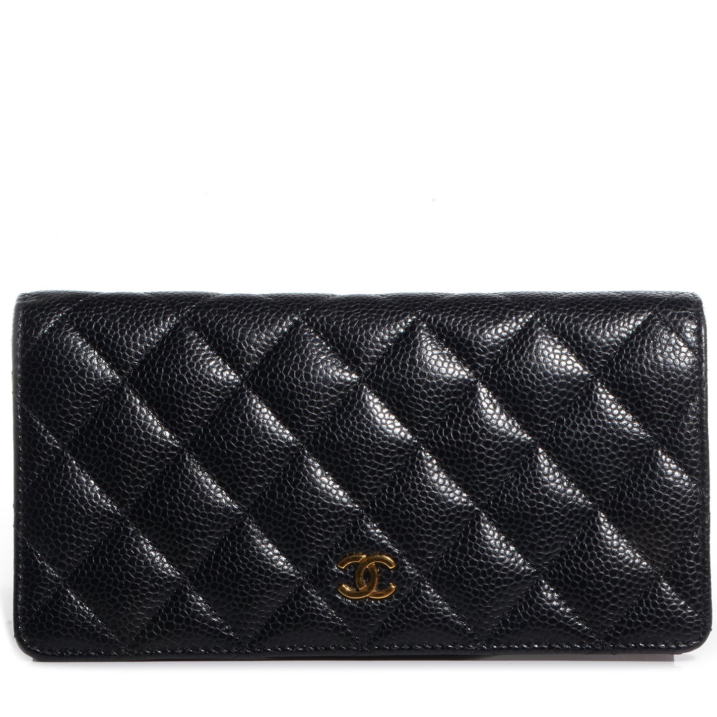 Caviar Quilted Yen Wallet Black