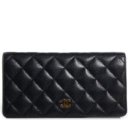Chanel Caviar Quilted Yen Wallet Black 1 of 9