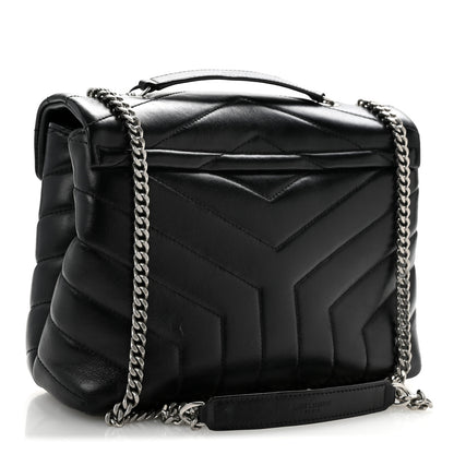 Saint Laurent Calfskin Y Quilted Monogram Small Loulou Chain Satchel Black 3 of 12