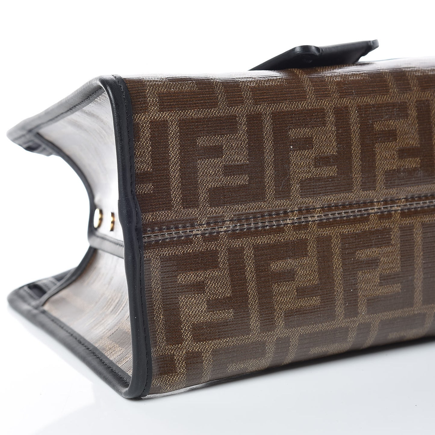 Glazed Fabric Vitello Century FF 1974 Stamp Patch Mini Peekaboo Defender Cover Mogano Panna Black