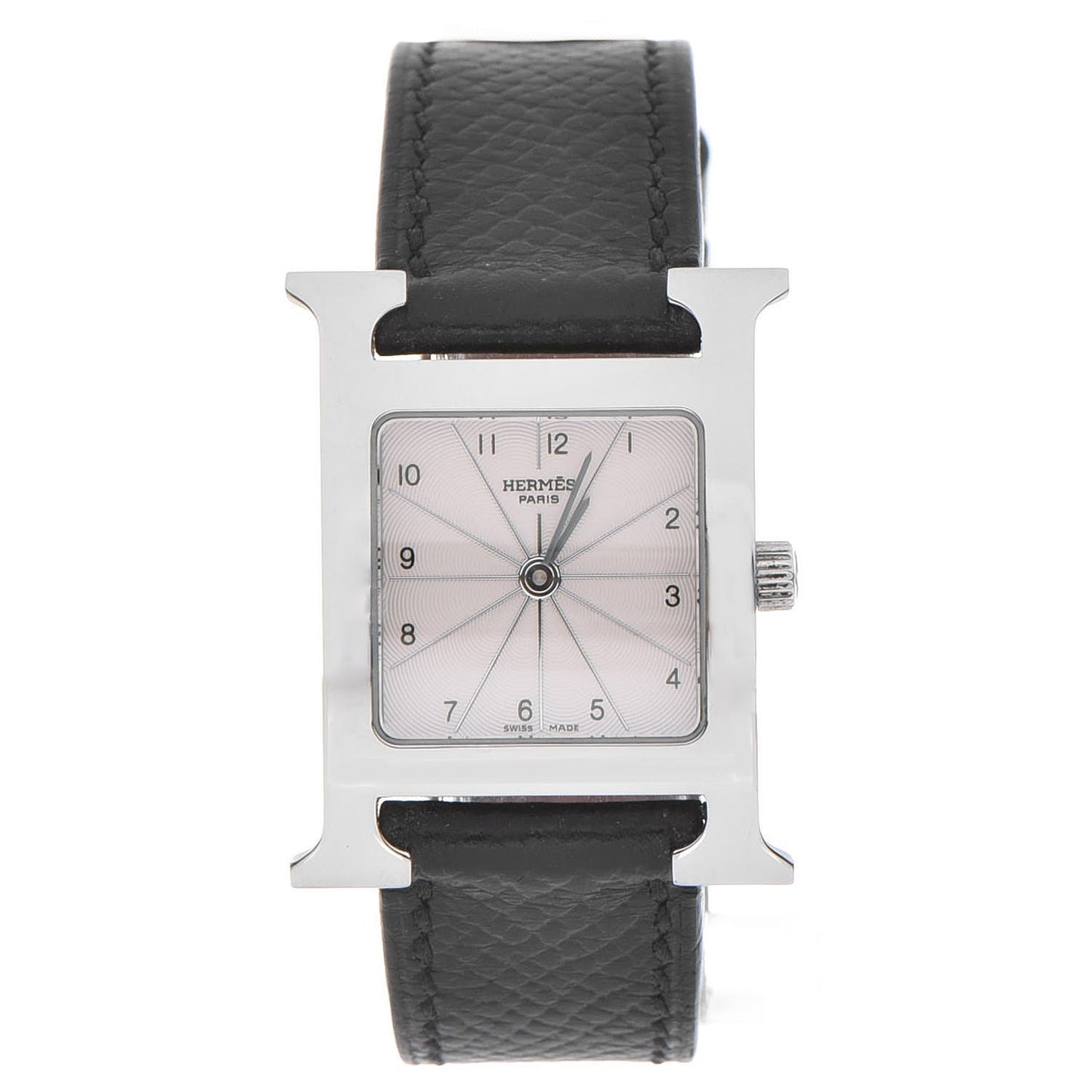 Stainless Steel Epsom 21mm Heure H Hour Quartz Watch Noir