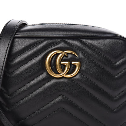 Gucci Calfskin Matelasse Mini GG Marmont Chain Shoulder Bag Black 10 of 10