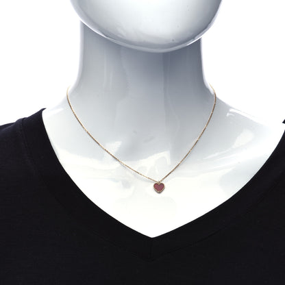 Van Cleef & Arpels 18K Rose Gold Carnelian Sweet Alhambra Heart Pendant Necklace 2 of 6