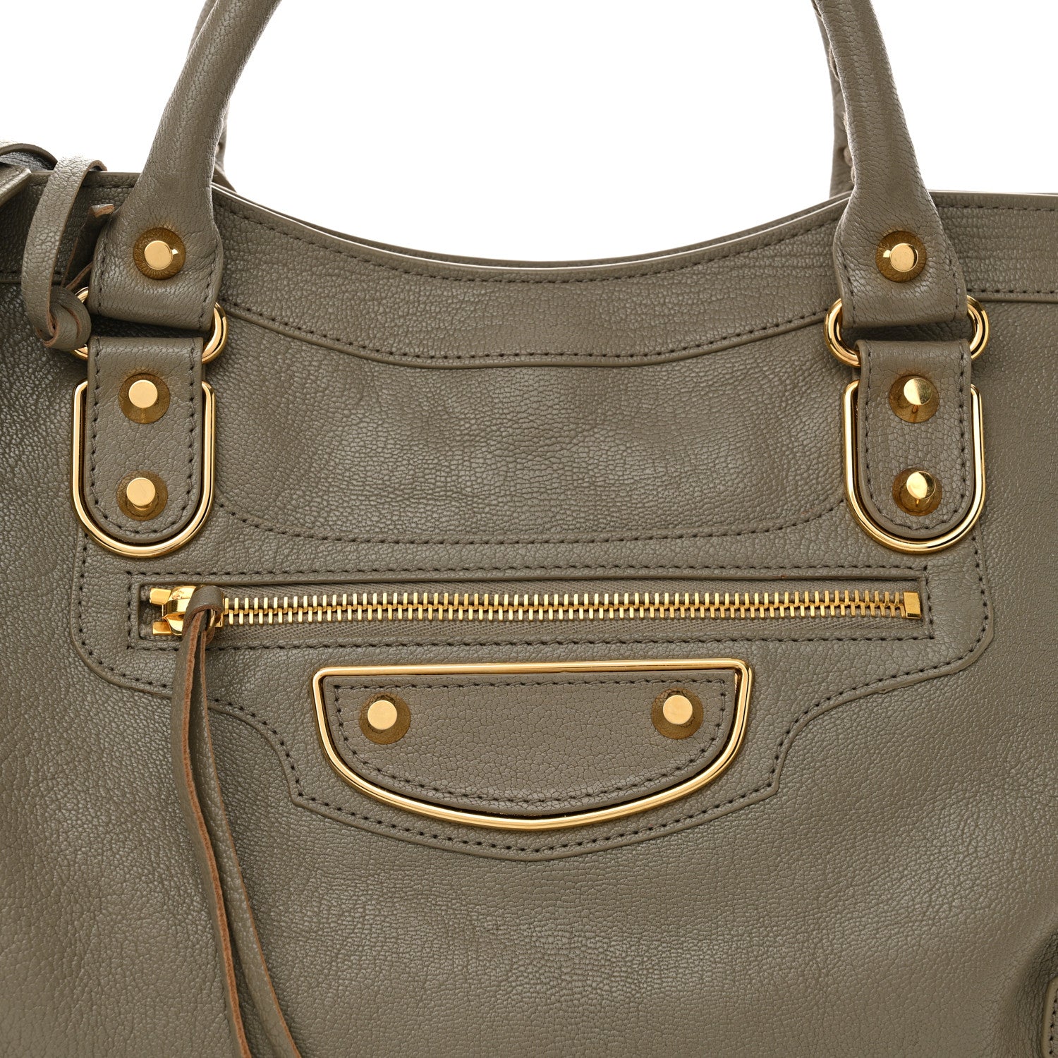 Balenciaga Chevre Gold Metallic Edge Hardware City Gris Taupe 9 of 13