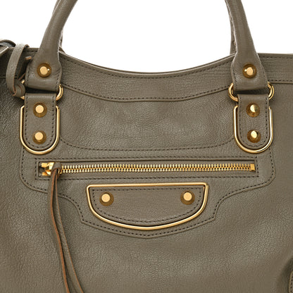 Balenciaga Chevre Gold Metallic Edge Hardware City Gris Taupe 9 of 13