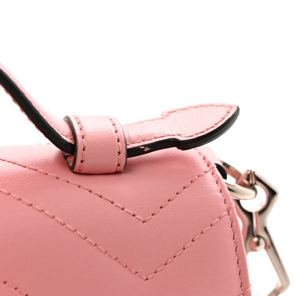 Gucci Calfskin Matelasse Mini GG Marmont Top Handle Shoulder Bag Wild Rose 11 of 13