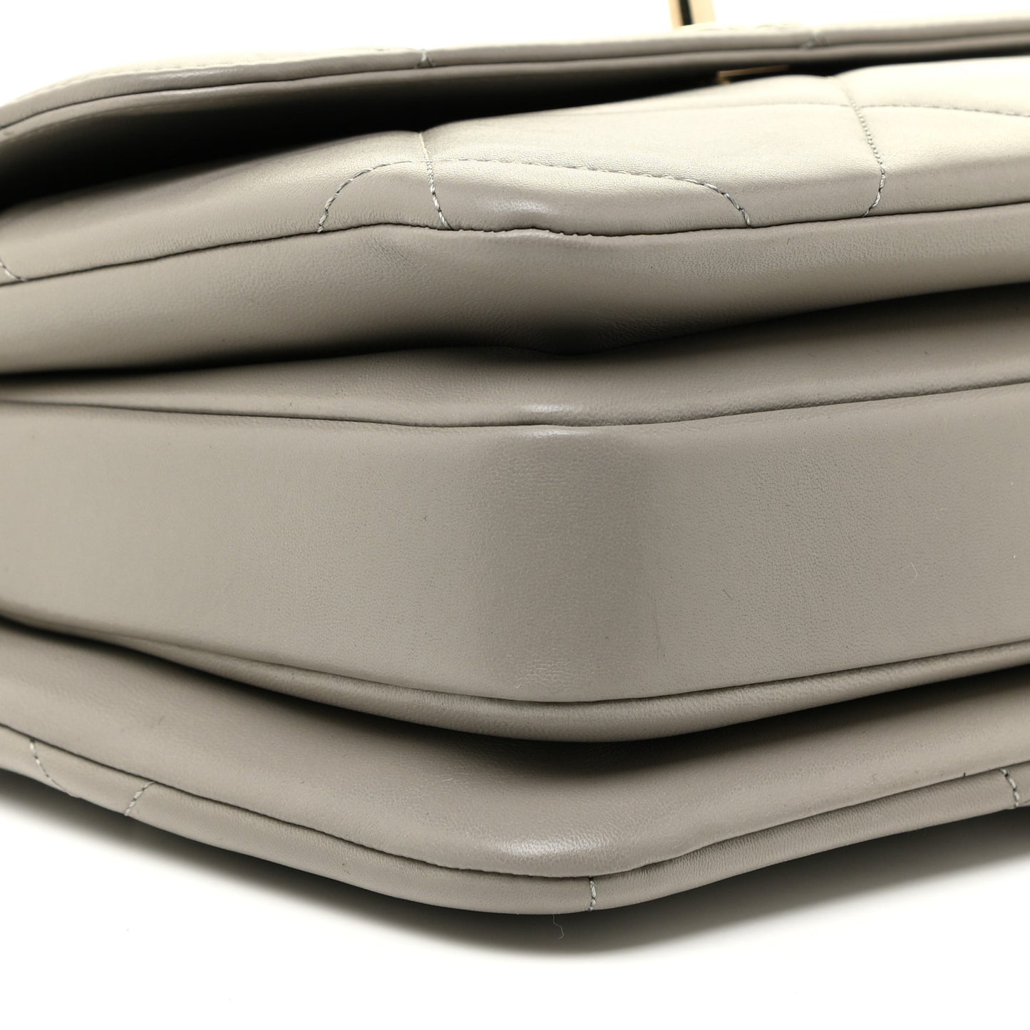 Lambskin Quilted Medium Trendy CC Flap Dual Handle Bag Grey
