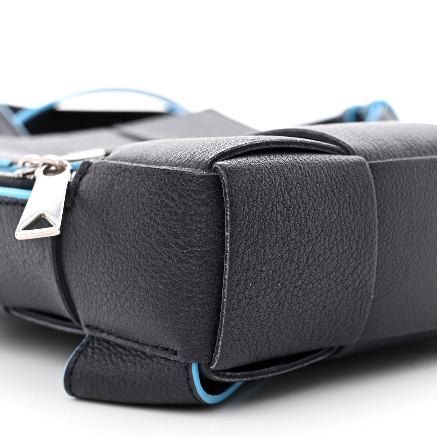 Bottega Veneta Grained Calfskin Intreccio Mini Cassette Sling Bag Deep Blue Pool 8 of 9