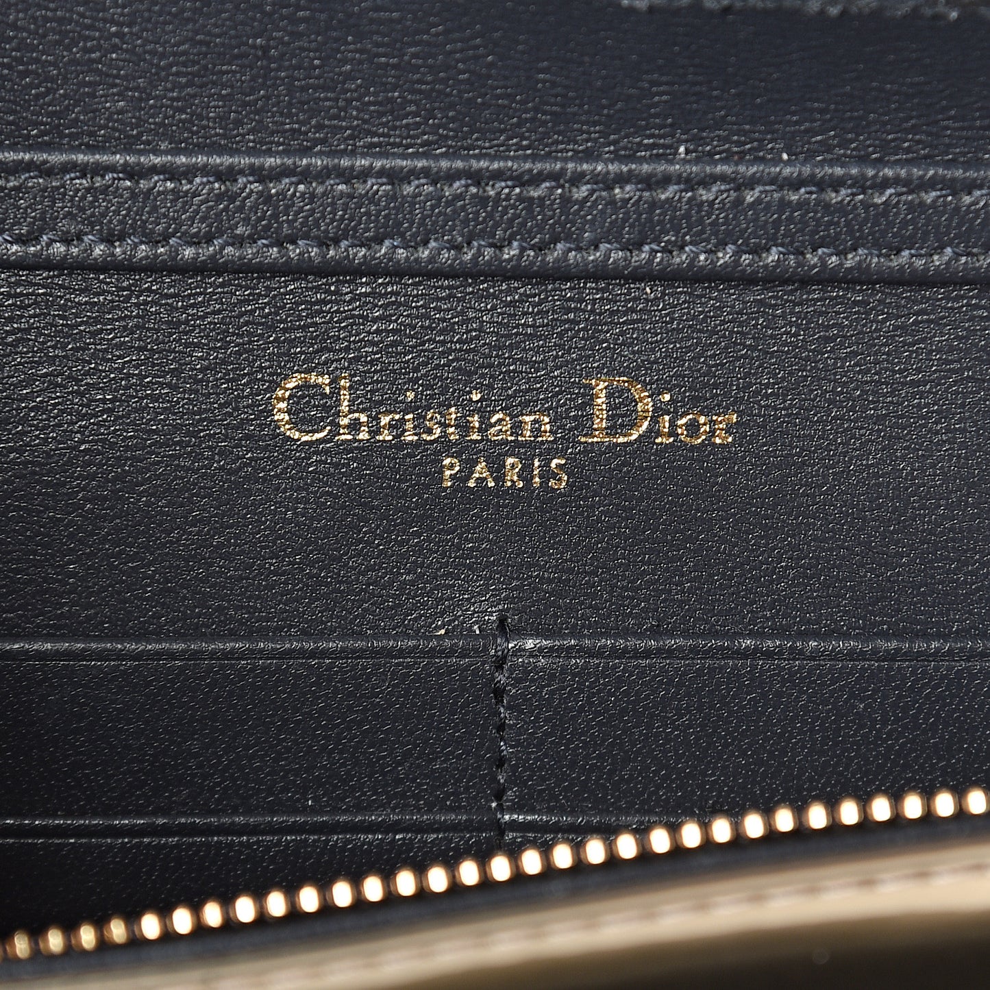 Metallic Patent Micro-Cannage Diorama Wallet on Chain Pouch Gold
