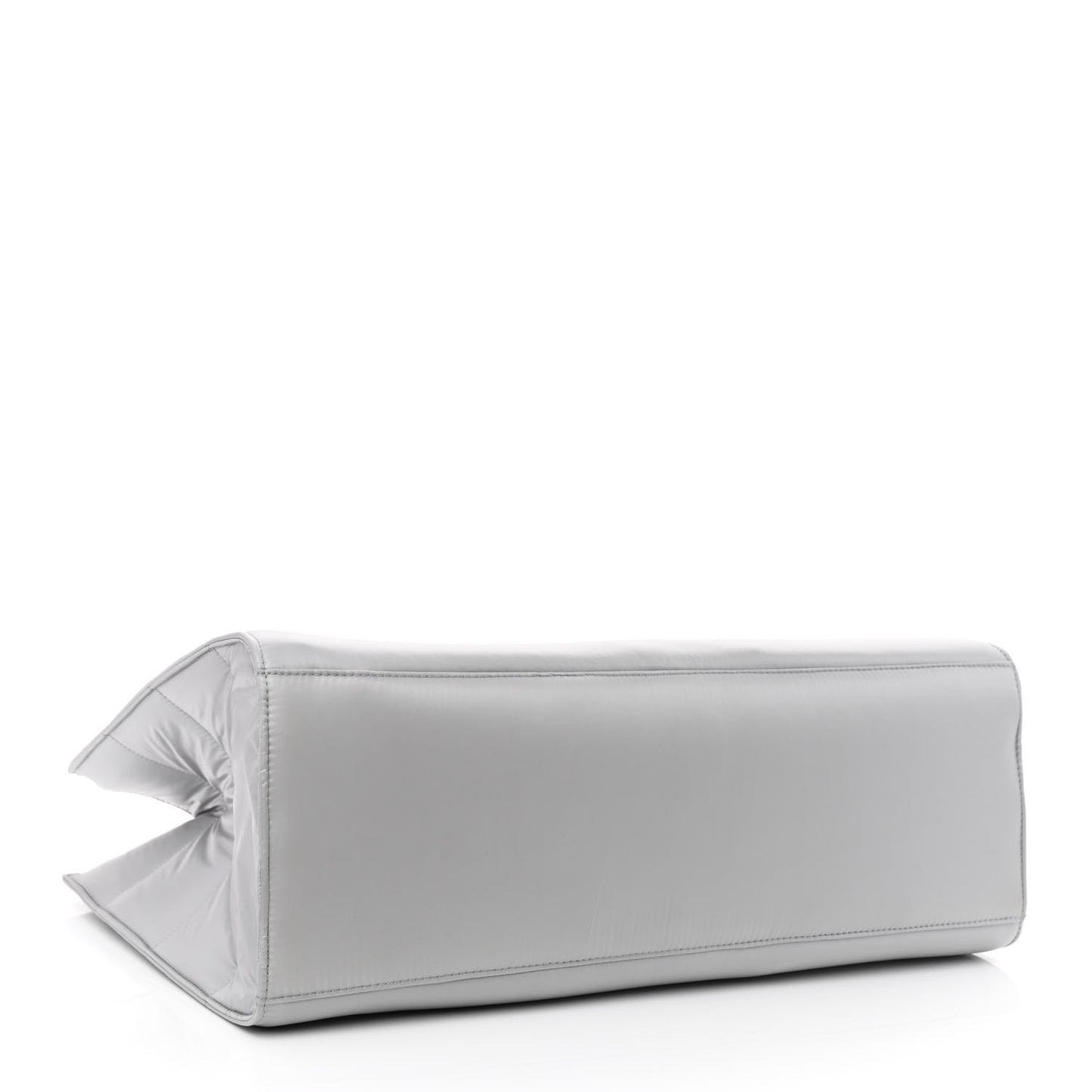 Nylon Large Puff Shopping Bag Grey