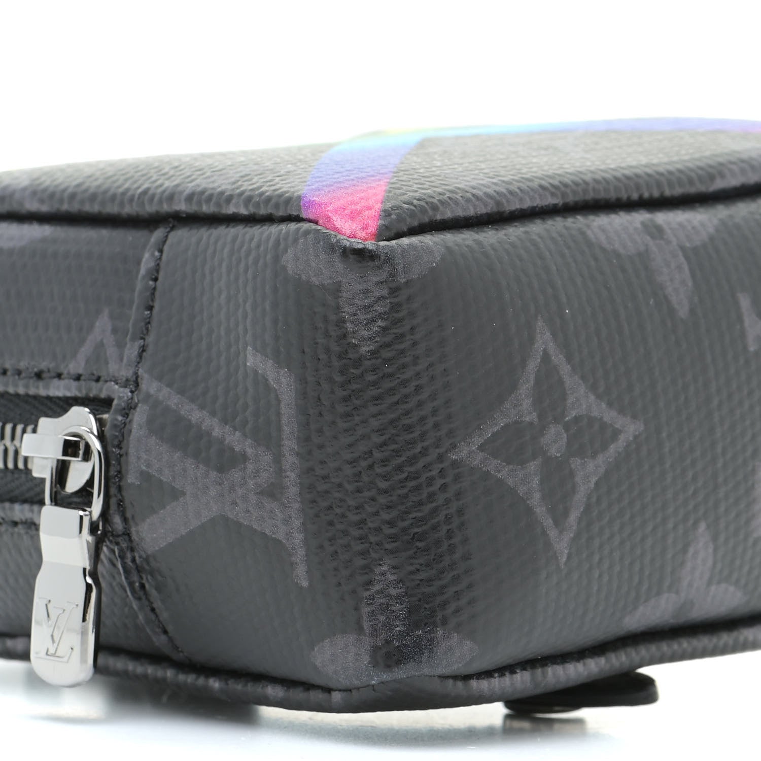 Louis Vuitton Monogram Eclipse Rainbow Box Pouch Bag Charm Key Ring 4 of 9