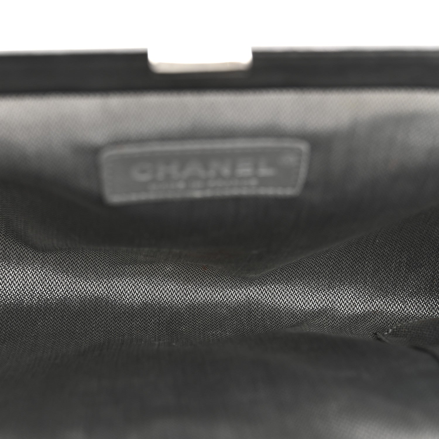Chanel Lambskin Vertical Quilted Mademoiselle Clutch Black 5 of 10