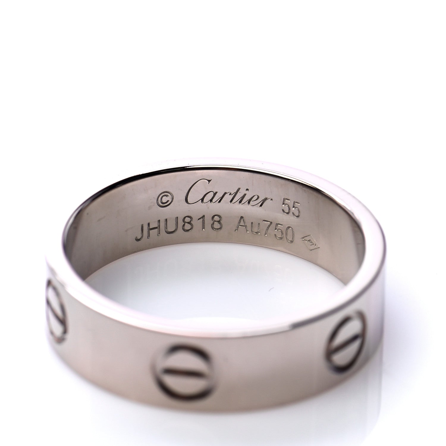 Cartier 18K White Gold 5.5mm LOVE Ring 55 7.25 5 of 6