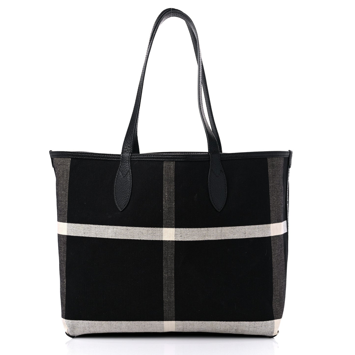 Coated Canvas Mega Check Medium Doodle Tote Black White