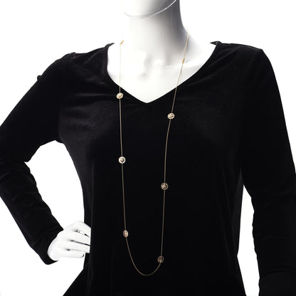 Christian Dior 18K Yellow Gold Diamond Mother of Pearl Long Rose Des Vents Necklace 2 of 4