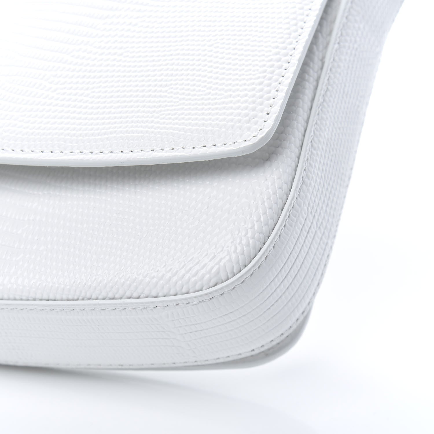 Balenciaga Patent Calfskin Lizard Embossed Ghost Sling Bag Optic White 8 of 8