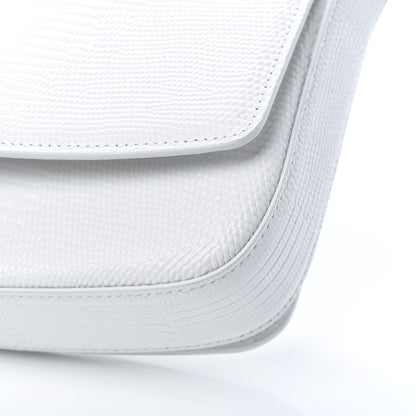 Balenciaga Patent Calfskin Lizard Embossed Ghost Sling Bag Optic White 8 of 8