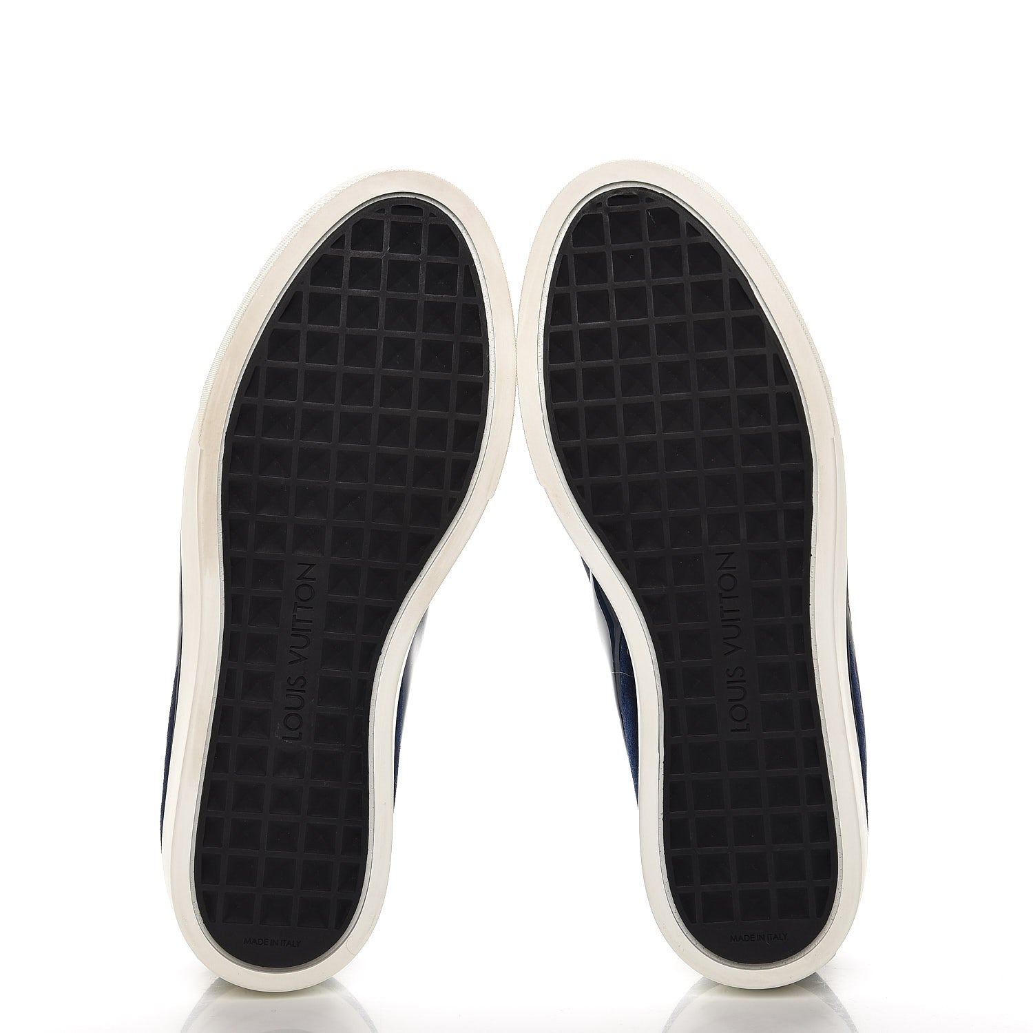 Louis Vuitton Printed Denim Patent Suede Catwalk Slip On Sneakers 37 Blue 5 of 9