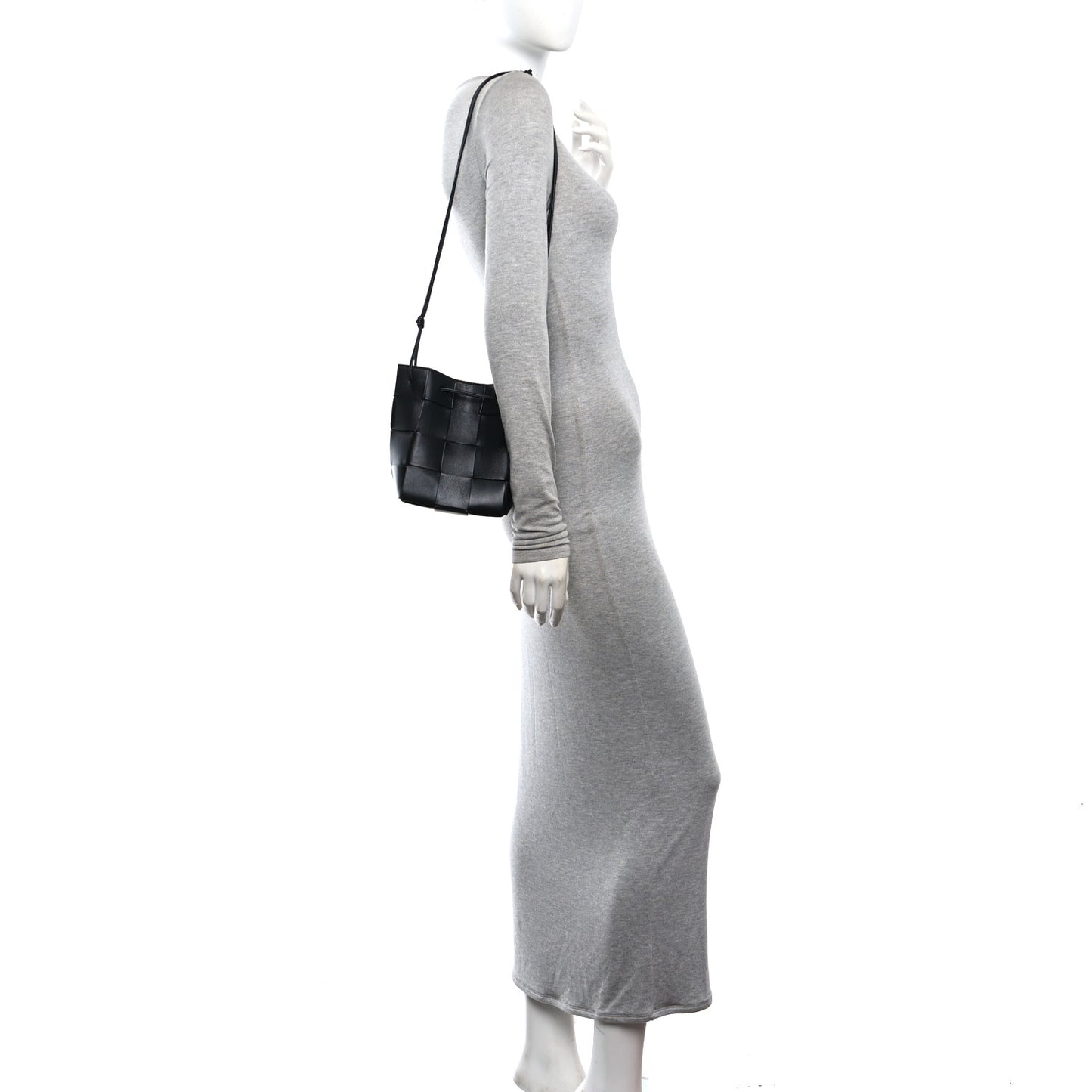 Nappa Maxi Intrecciato Cassette Bucket Bag Black